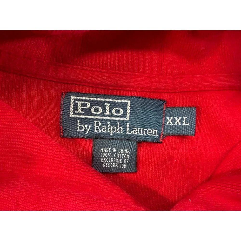 Polo Ralph Lauren shawl Collar Knit Sweater Pullover Red Size XXL 2XL Cotton‎